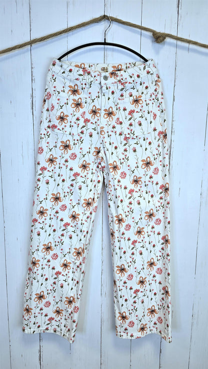 Maja blomstrete bukse krem