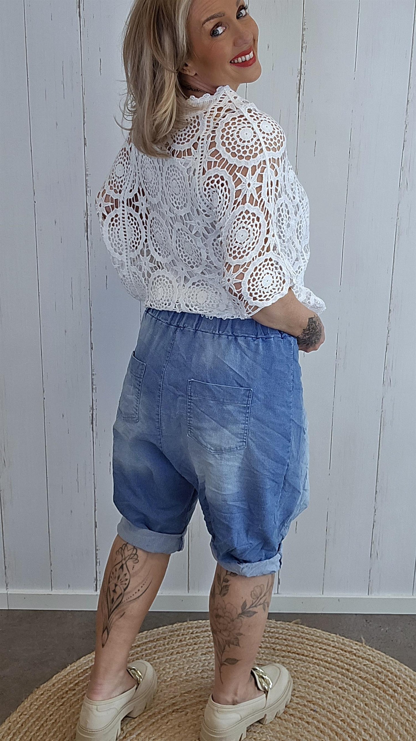 Maren denim jogger shorts