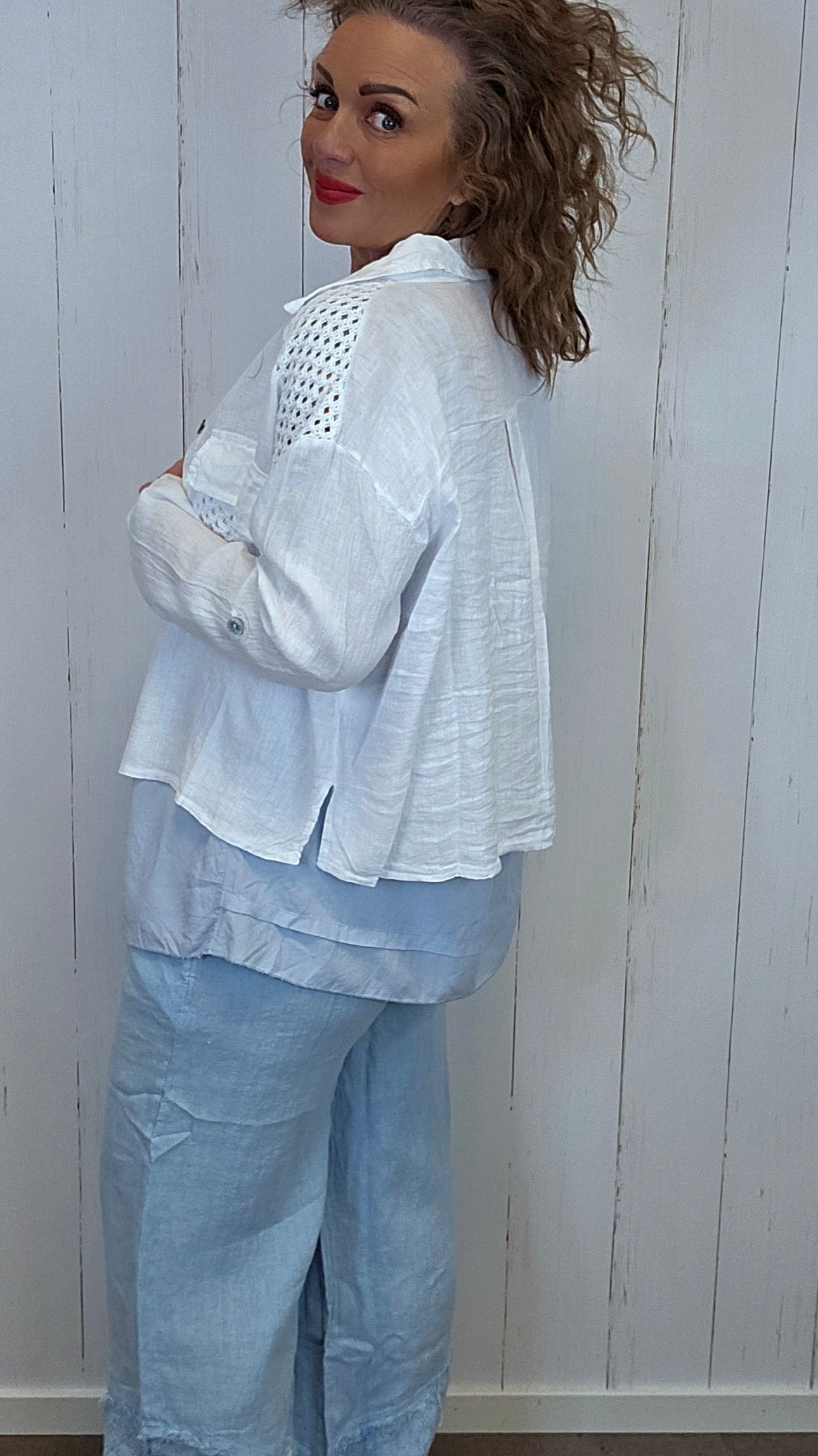 Maja linskjorte hvit