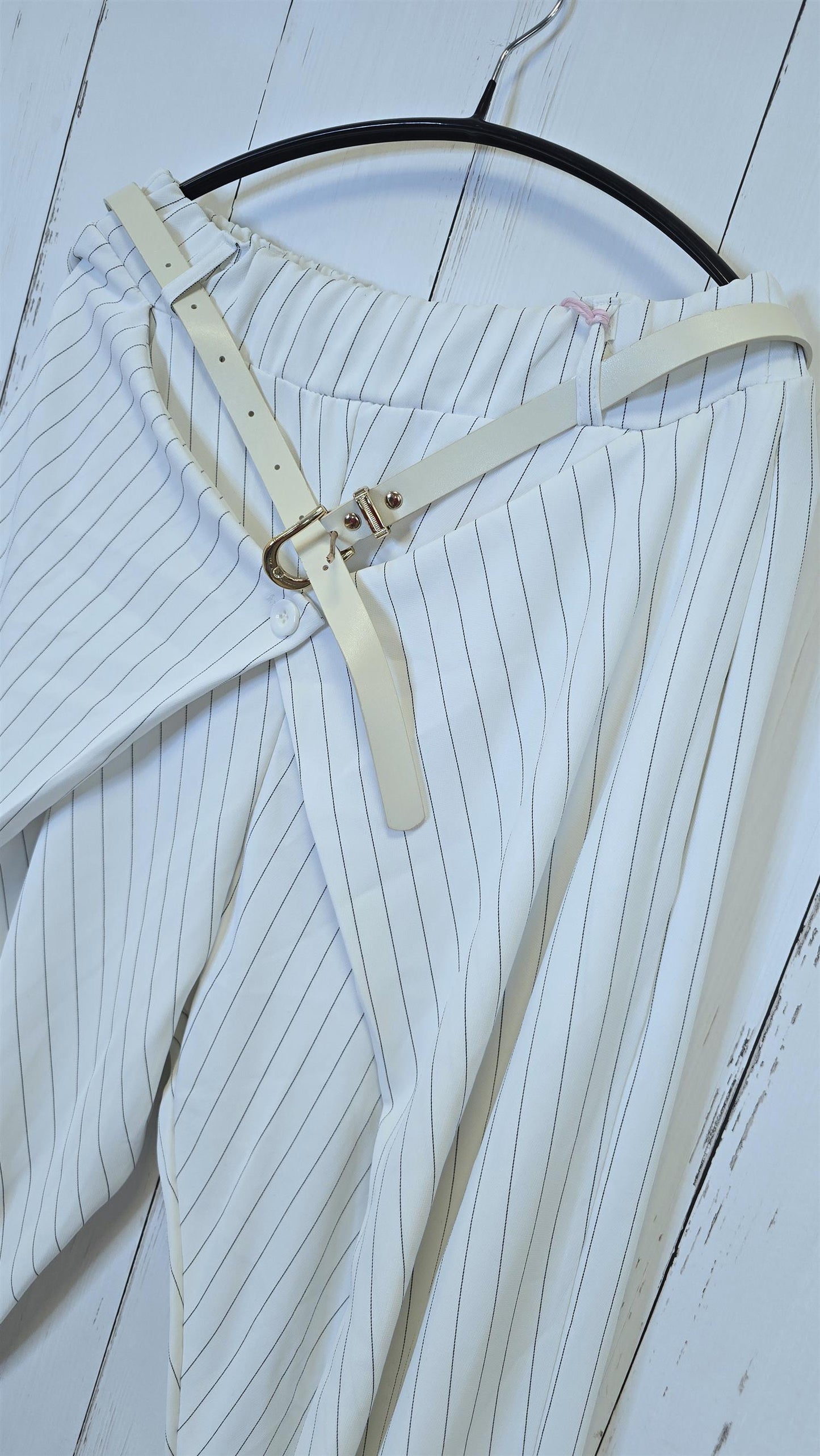 Sofie wrap bukse hvit med striper