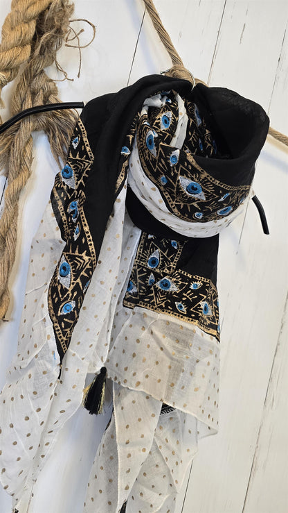 Sussie skjerf svart/hvit