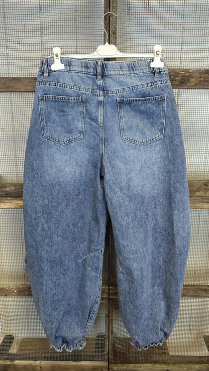 Yara baggy jeans med omslagsdetalj