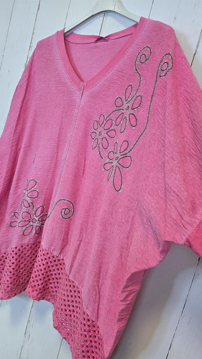 Giselle baggy topp rosa