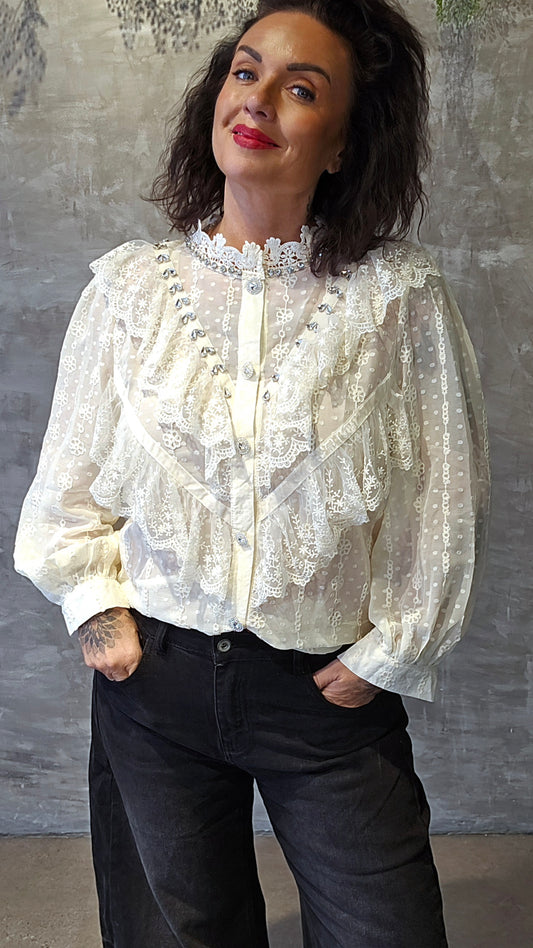 Stella skjorte bluse creme