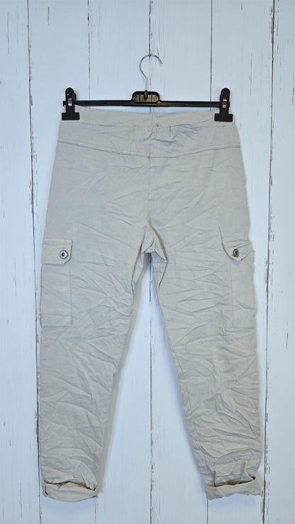 Mia cargo bukse beige