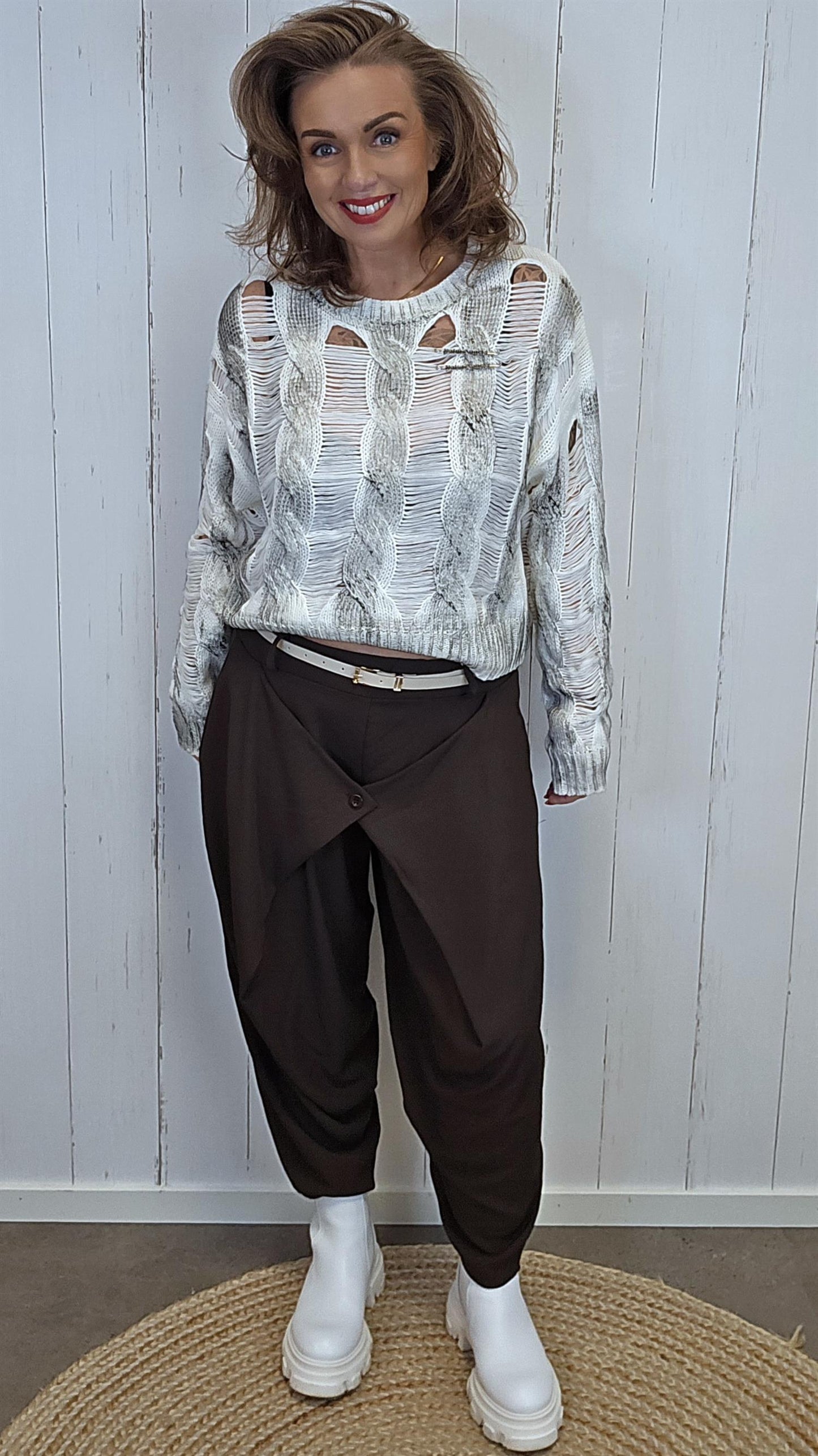 Sofie wrap bukse brun