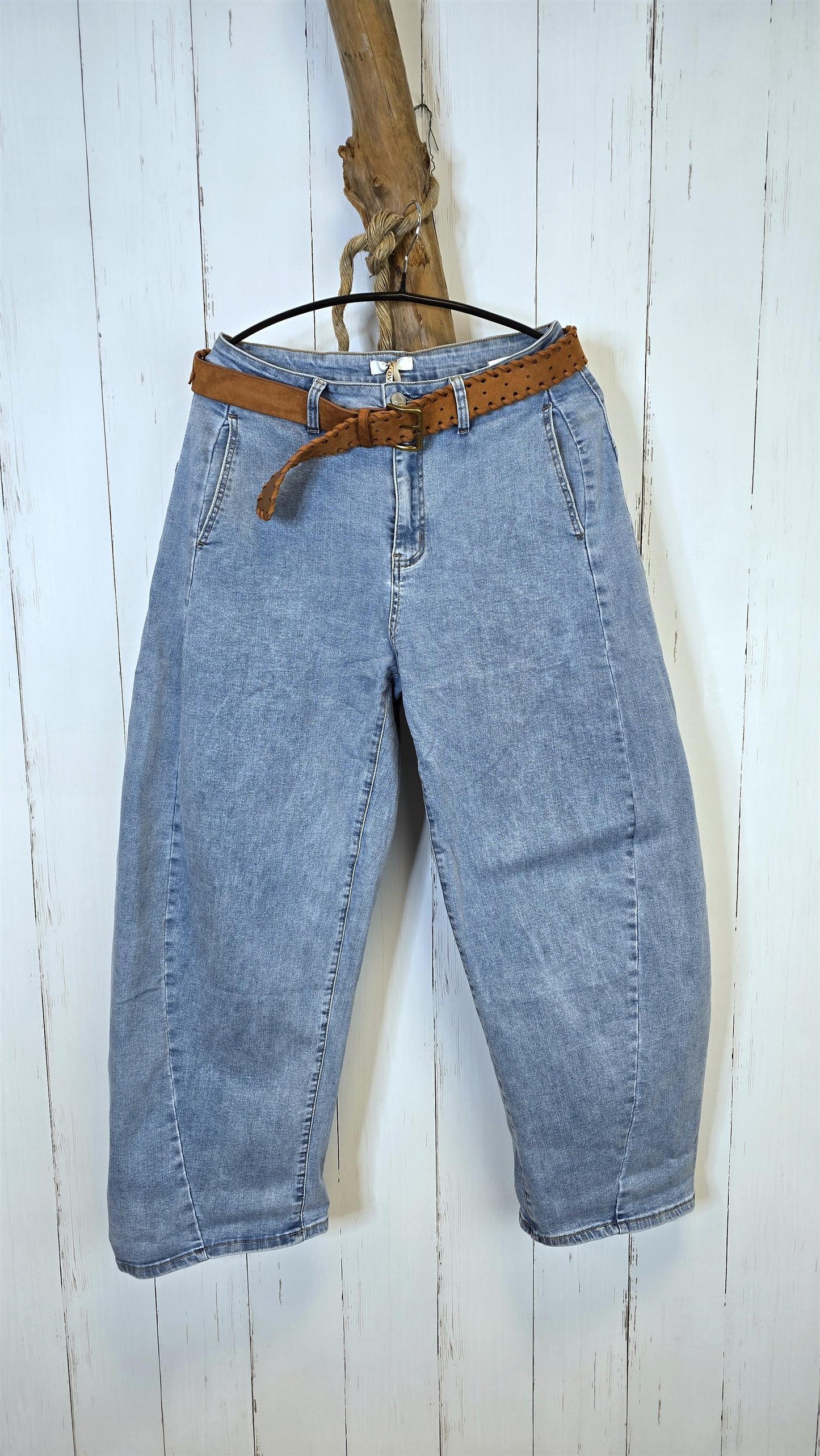 Anna barrel jeans lyseblå