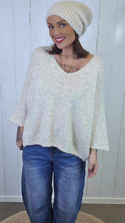 Anna genser beige