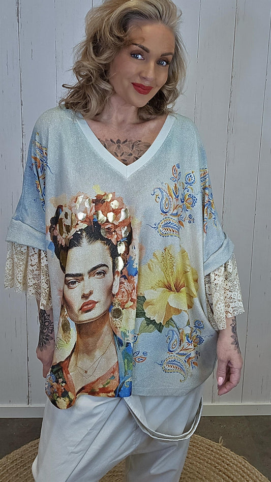 Petronella topp med print