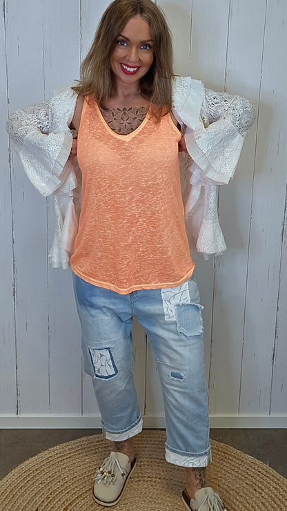 Dina singlet basic Neon orange