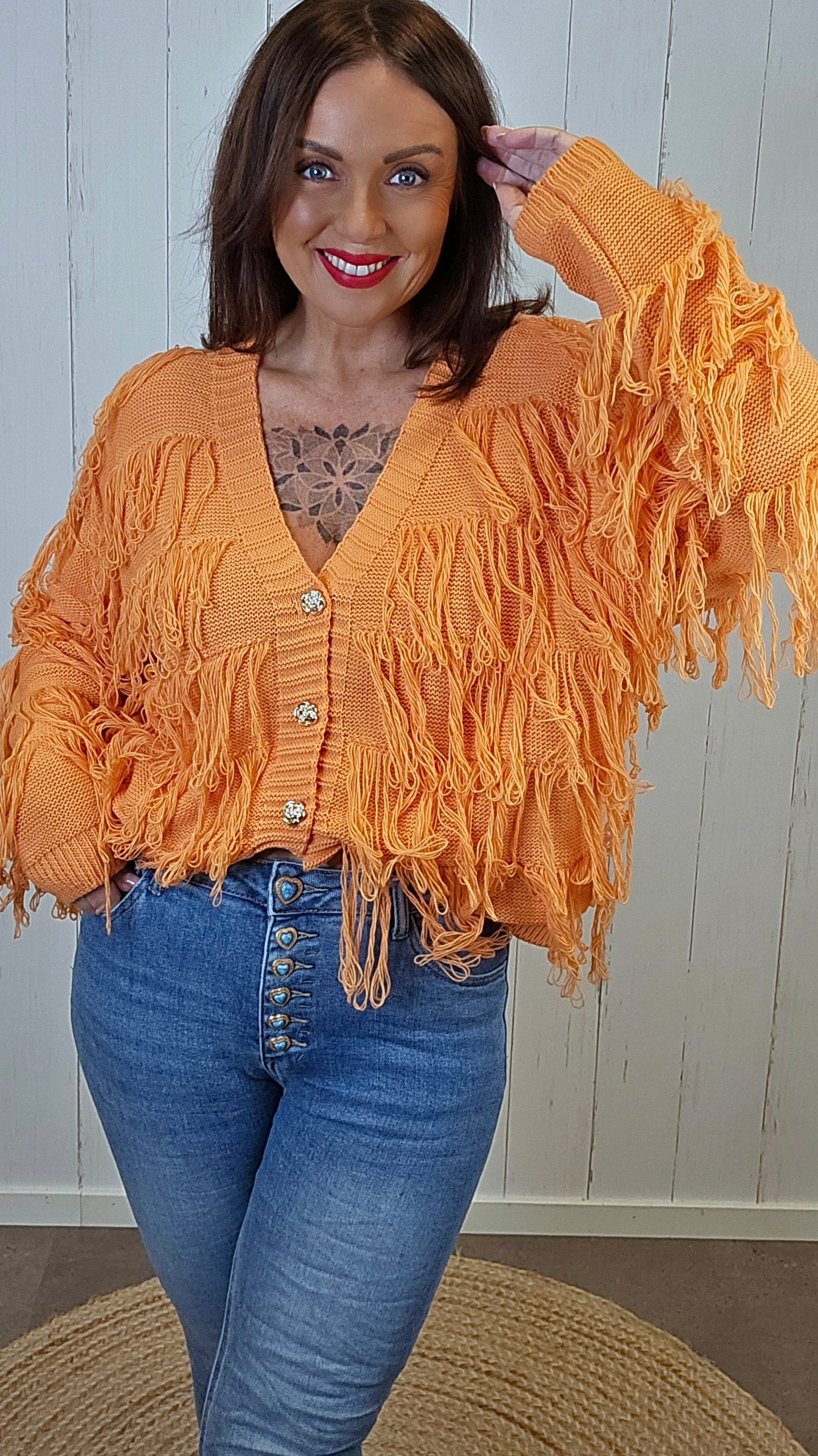 Selma cardigan oransje