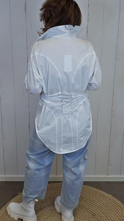 Alva korsettskjorte hvit