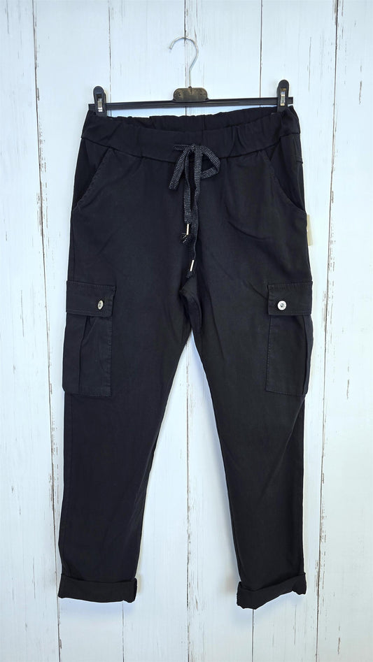 Mia cargo bukse svart