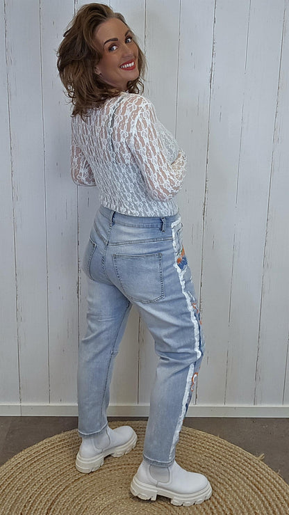 Stacy jeans med trykk