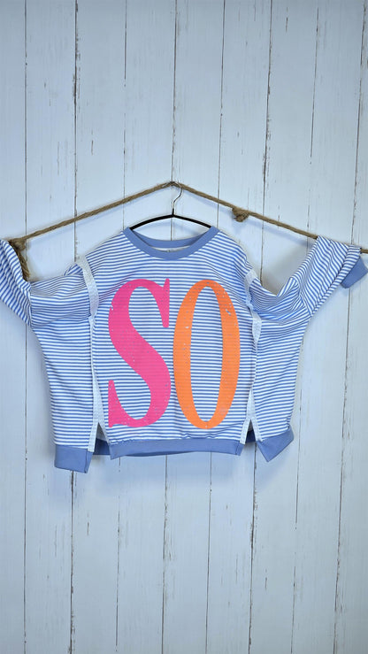 Ronja stripet genser blå/hvit