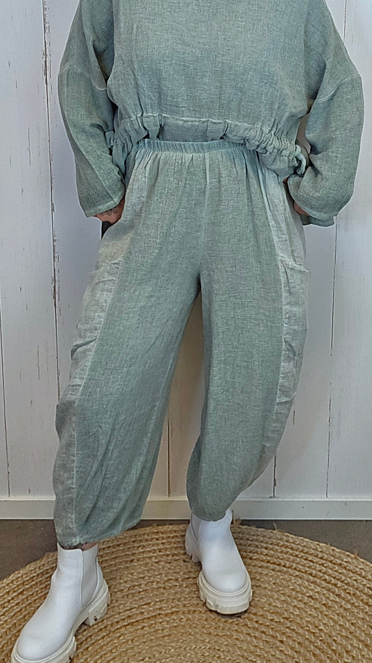 Becky baggy bukse lys grønn