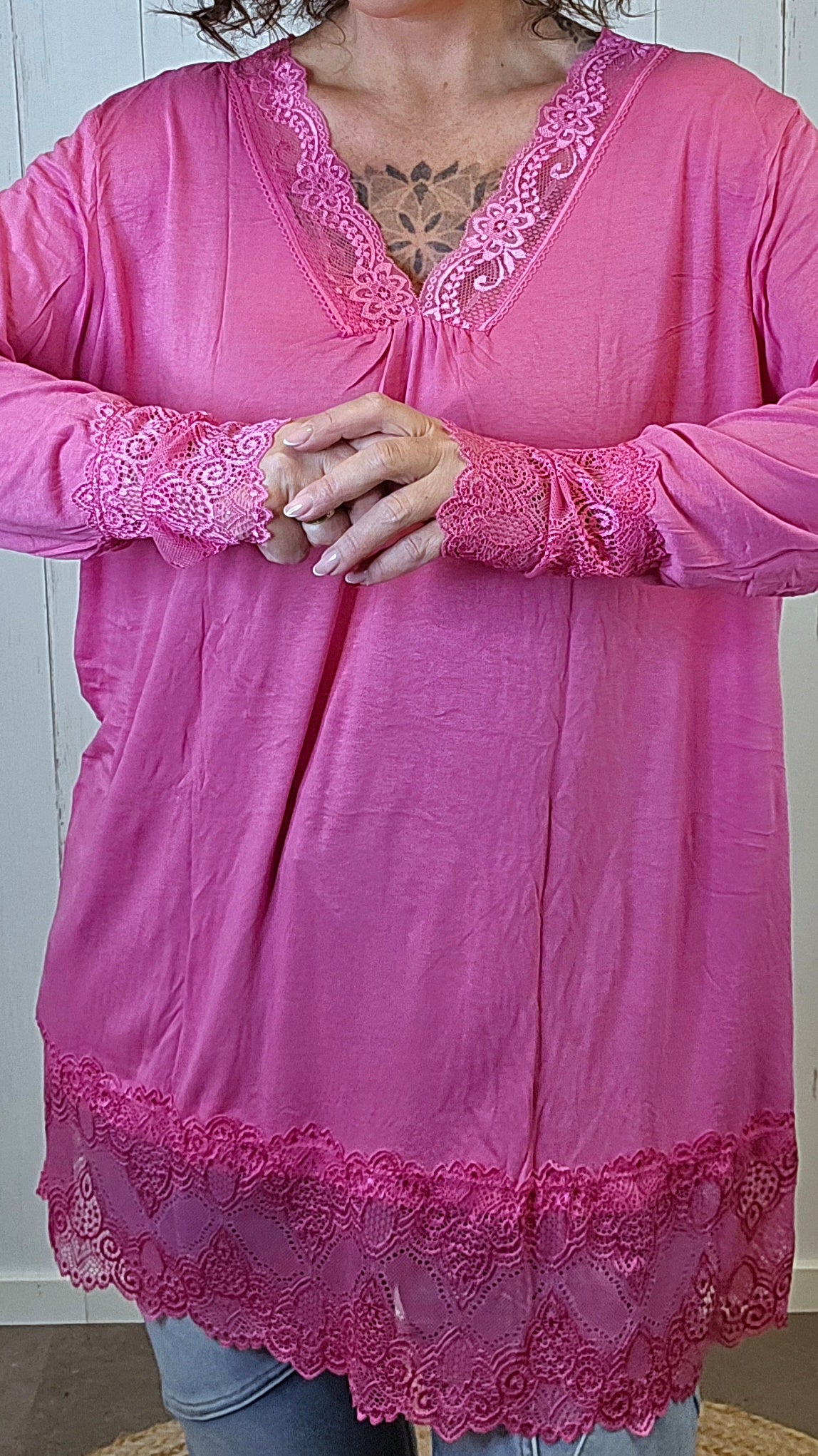 Frenchy topp rosa
