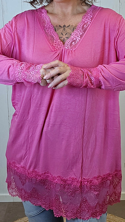 Frenchy topp rosa
