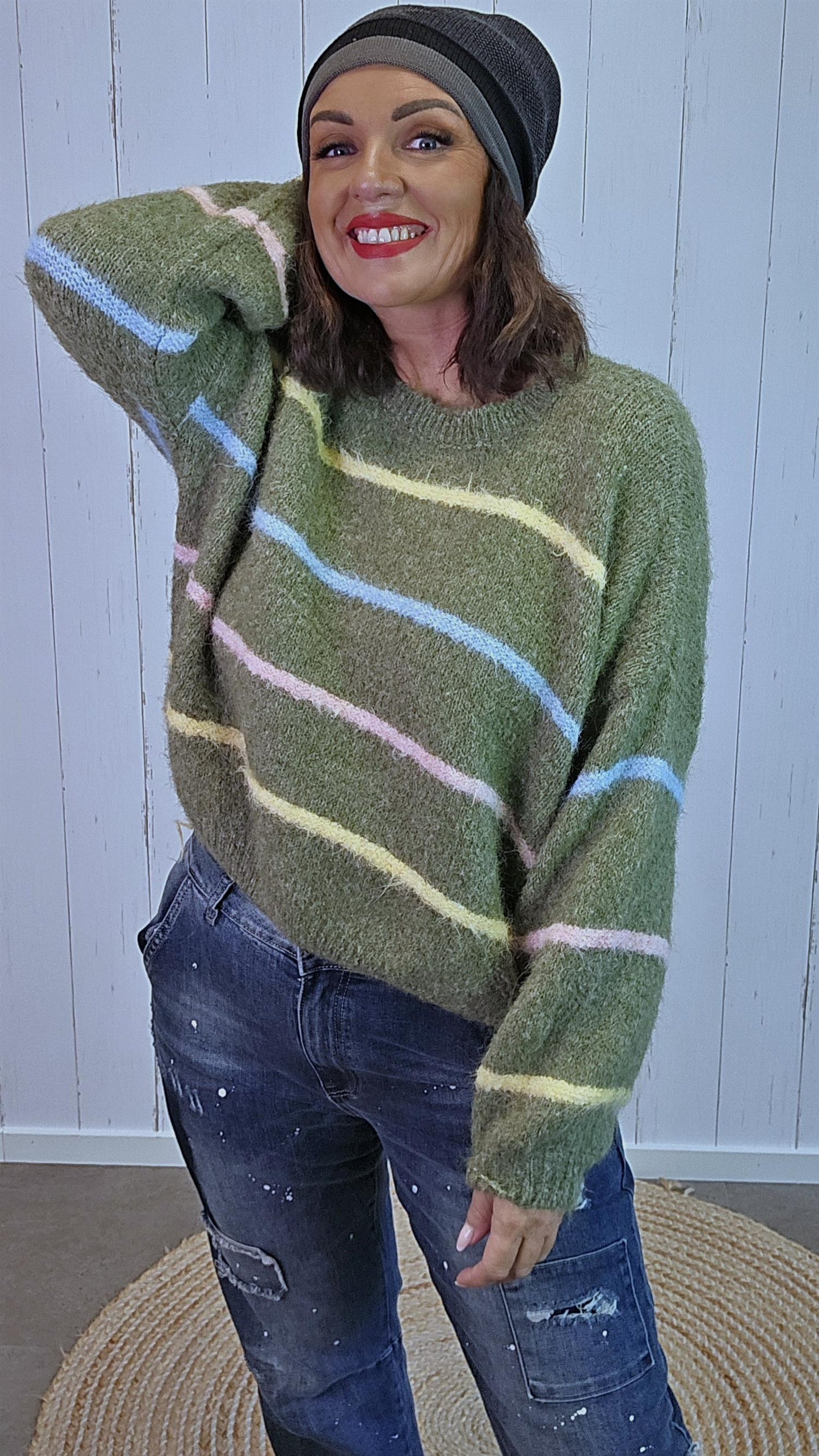 Hedda strikkegenser grønn