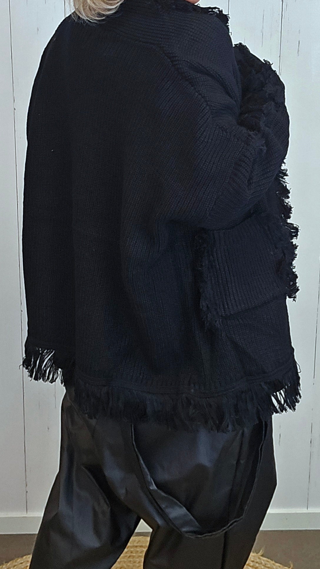 Wilma oversized strikkejakke svart