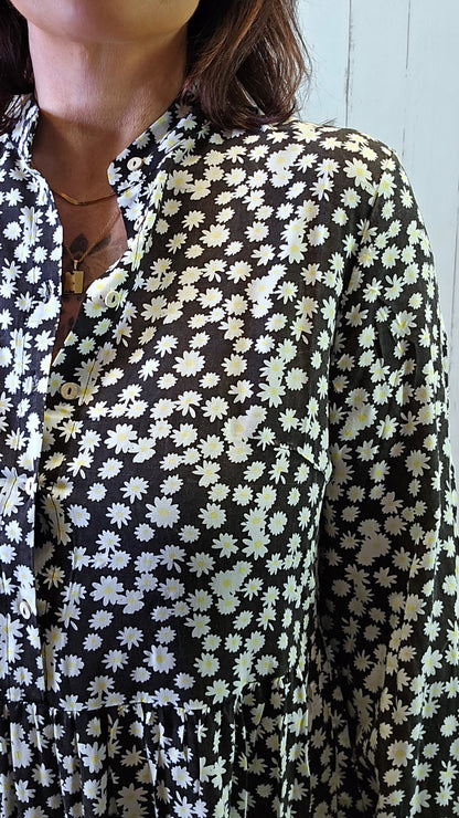 Eva blomster kjole sort