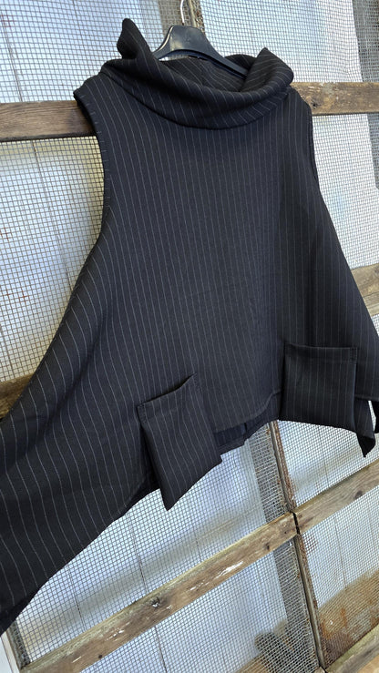 Bella pinstripe vesttopp svart