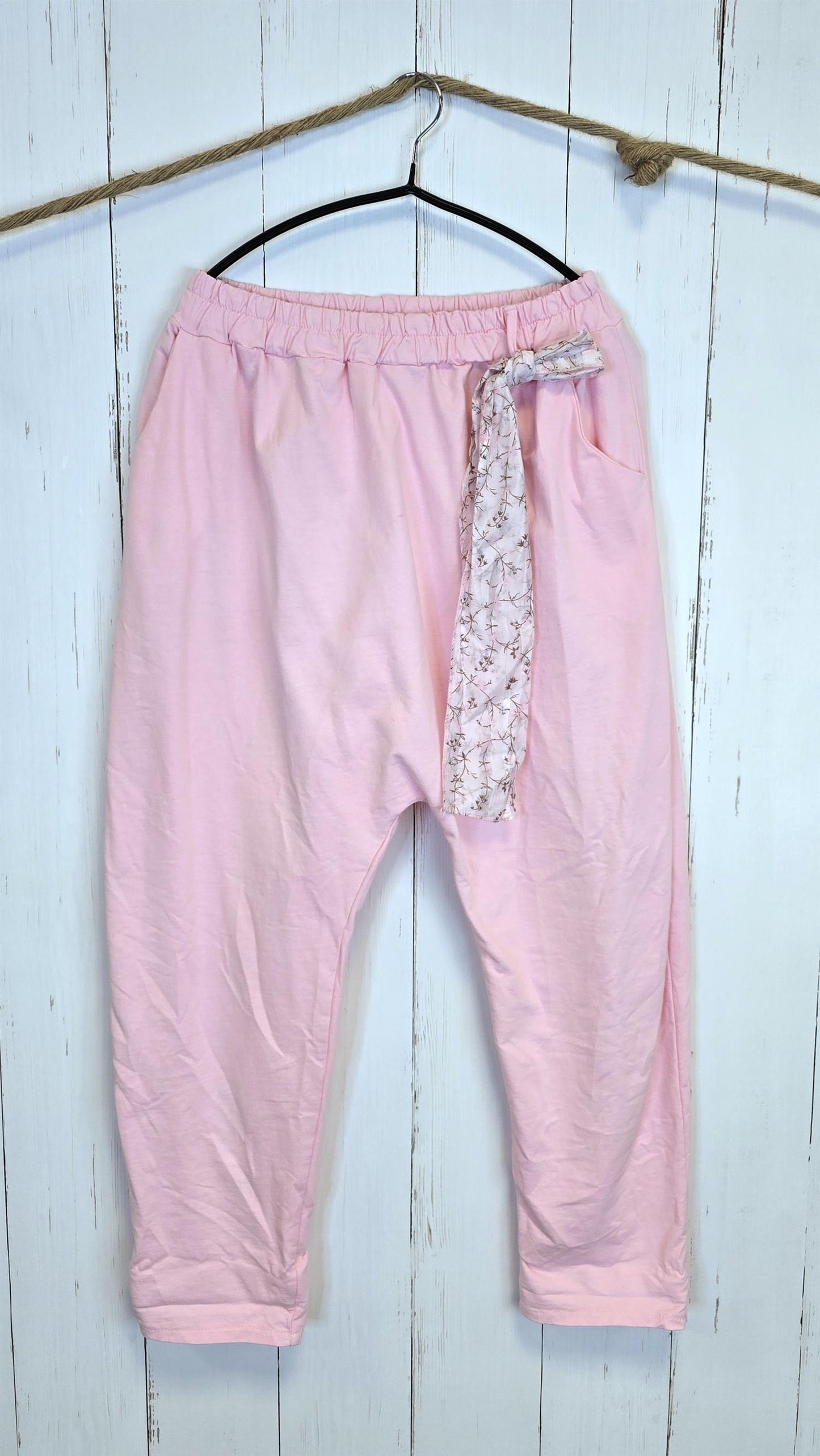 Sara bukse med sløyfedetalj rosa