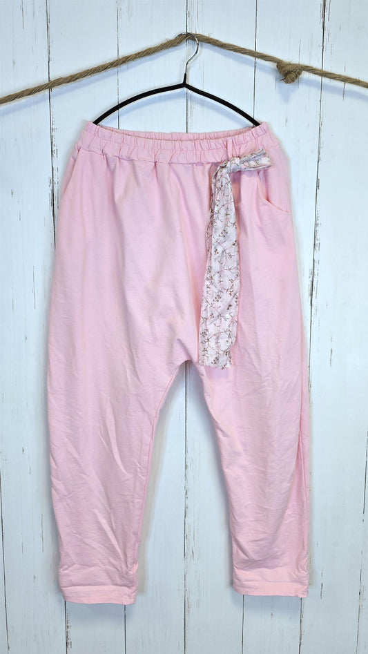 Sara bukse med sløyfedetalj rosa