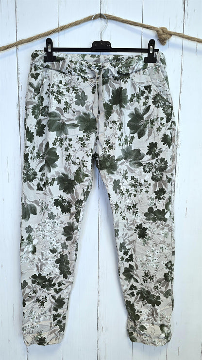 Sylvia mønstret bukse kaki