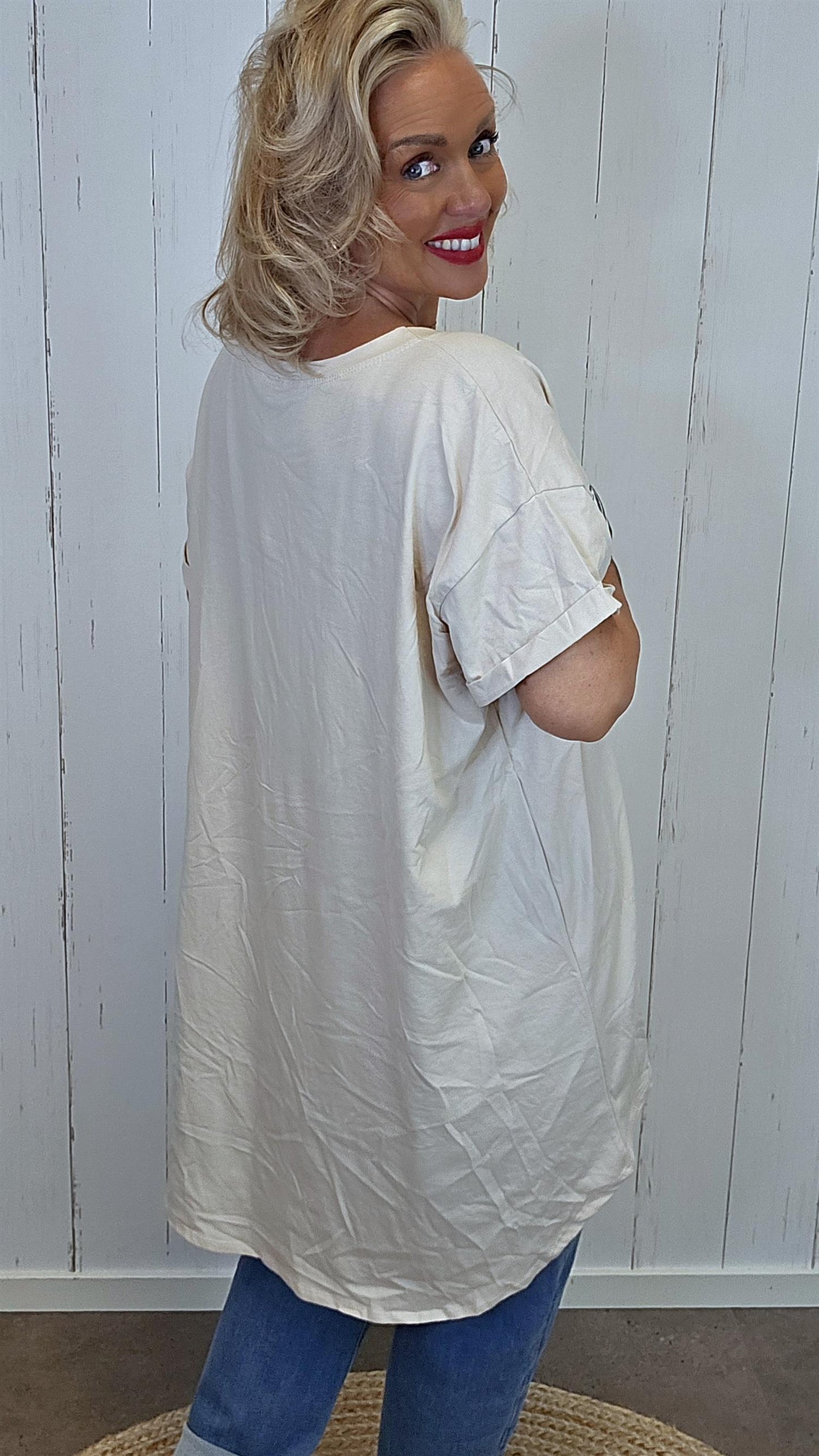 Mickey Mouse topp beige