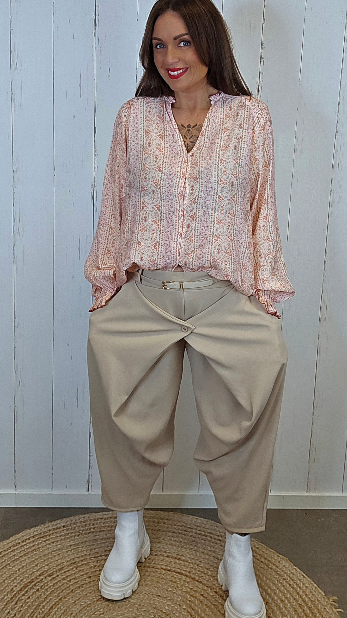 Sofie wrap bukse beige