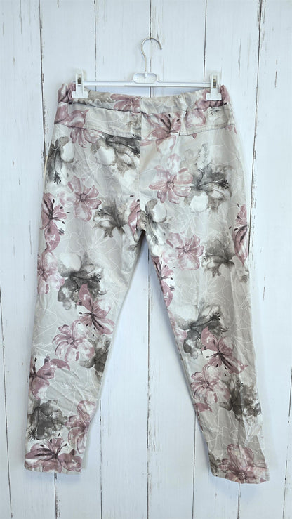 Camile blomsterbukse beige