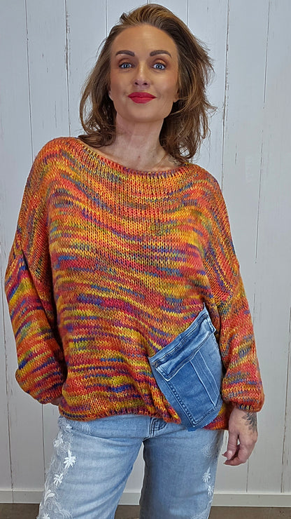 Bella Strikket Genser multicolour