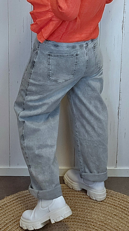 Karostar Barrel jeans lysegrå