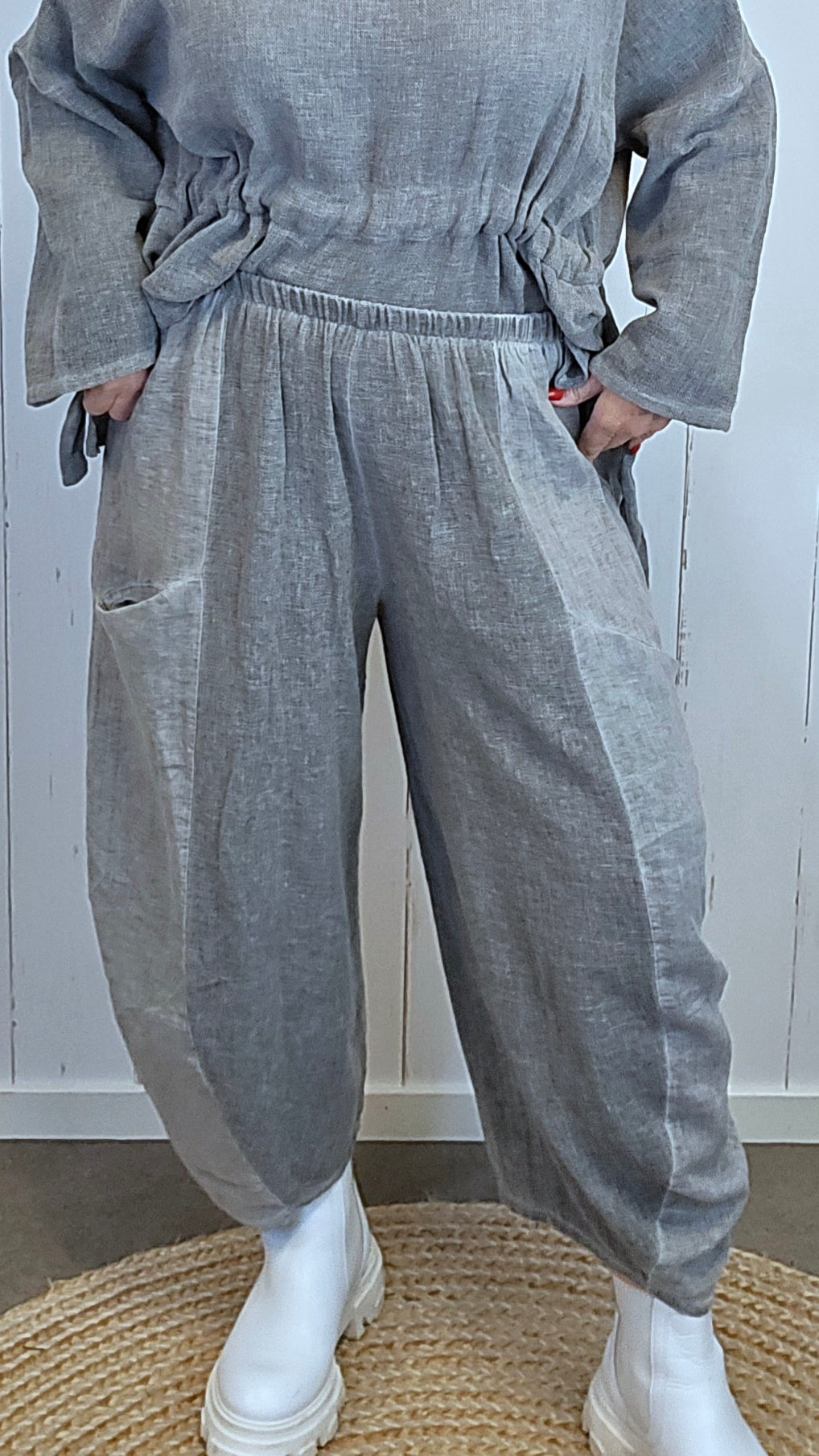 Becky baggy bukse grå