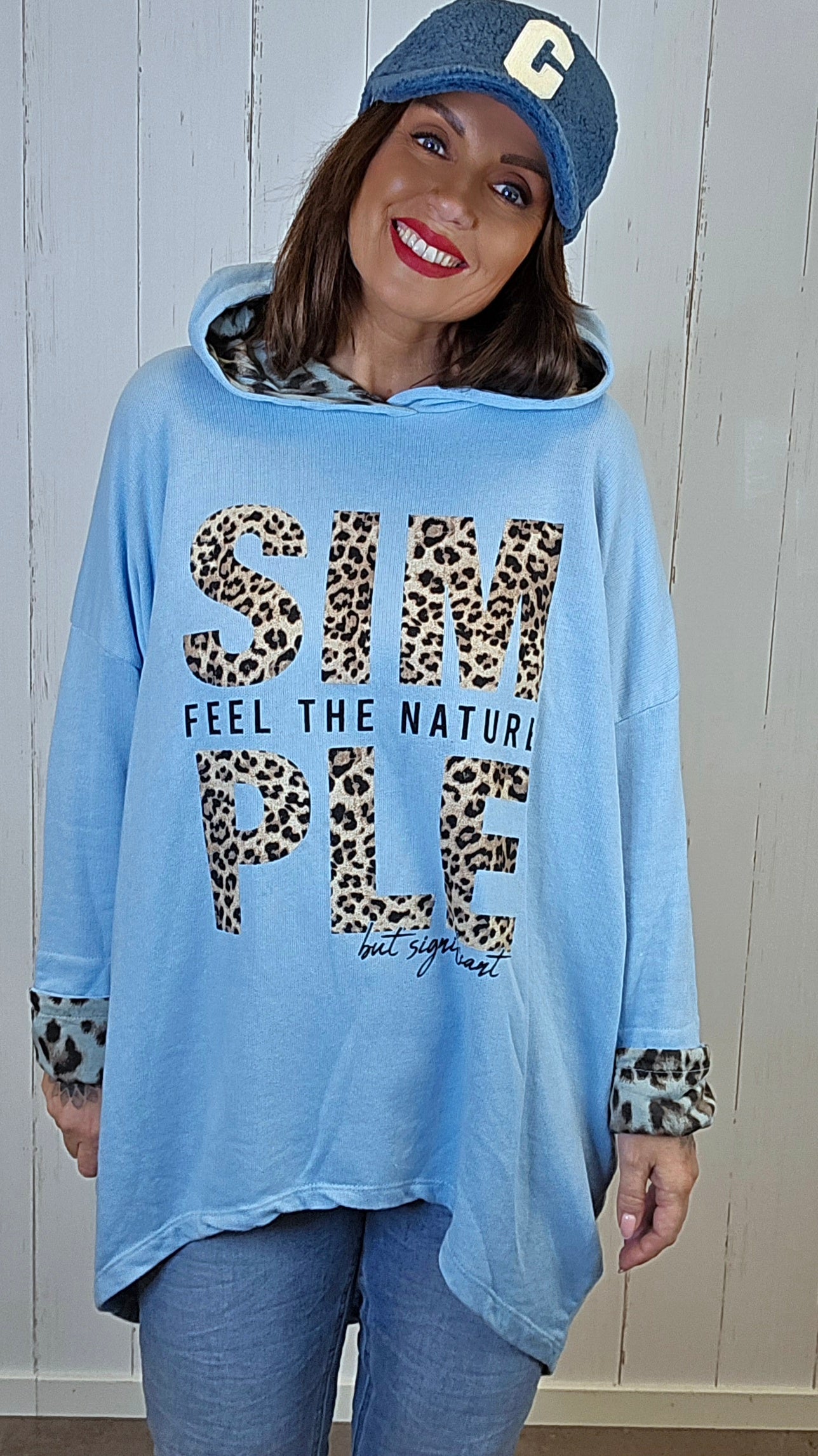 Simone hettegenser blå