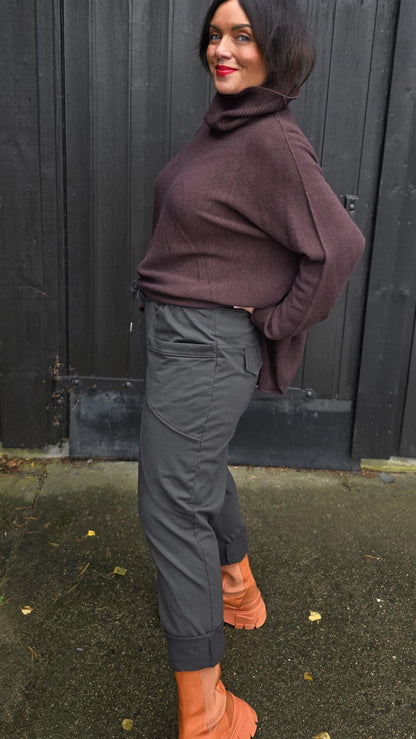 Jackie jogger bukse gråbrun