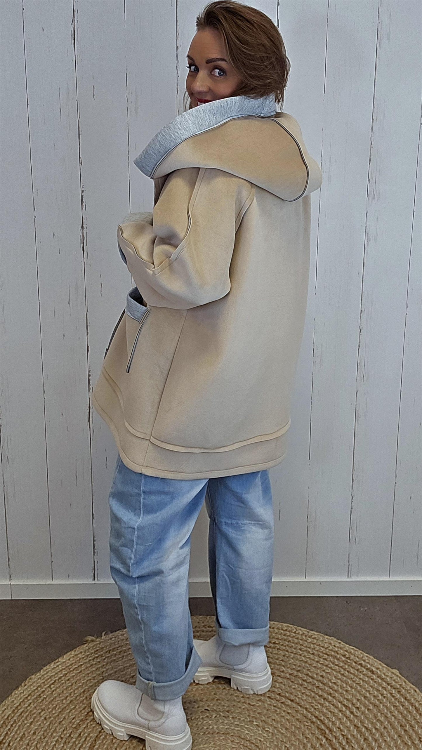 Ingrid hettejakke beige