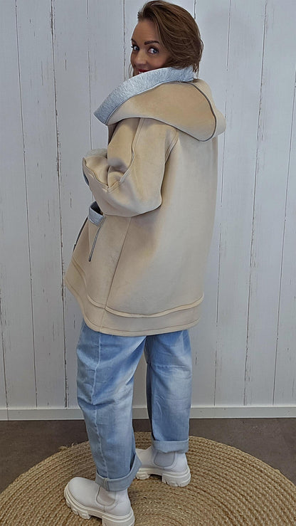 Ingrid hettejakke beige