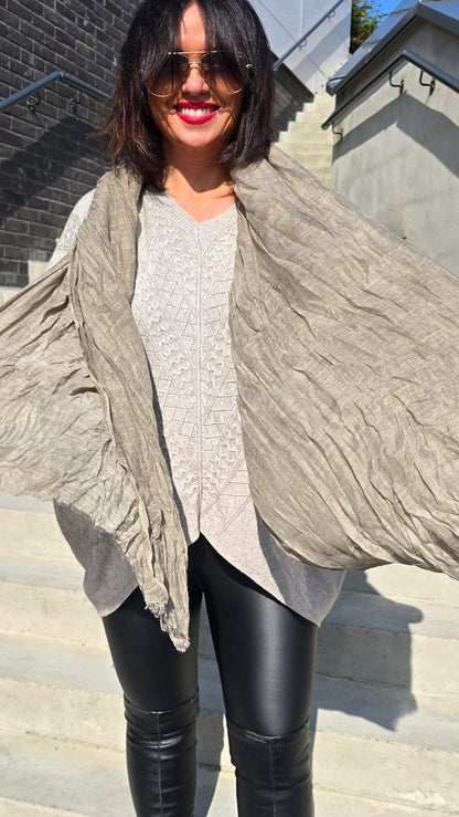 Crinkle skjerf taupe
