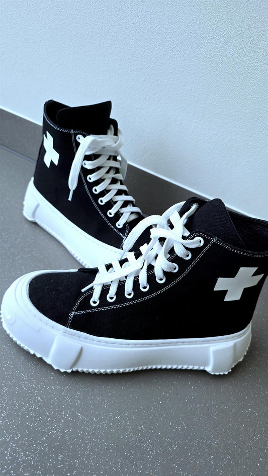 Plü sneakers canvas svart