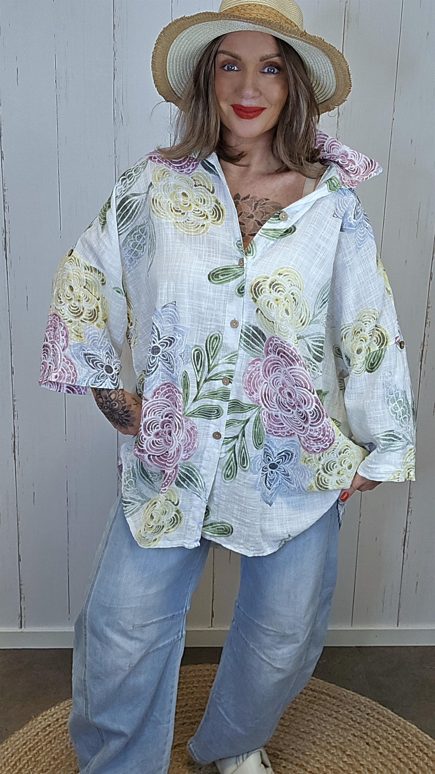 Gina lang skjorte fargemix