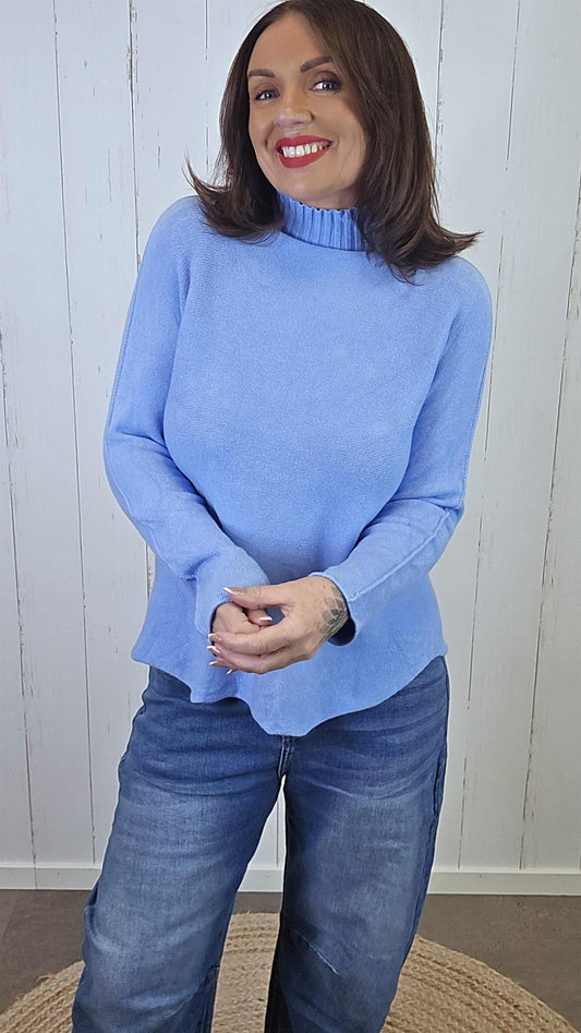 Caroline Høyhalsgenser Blå