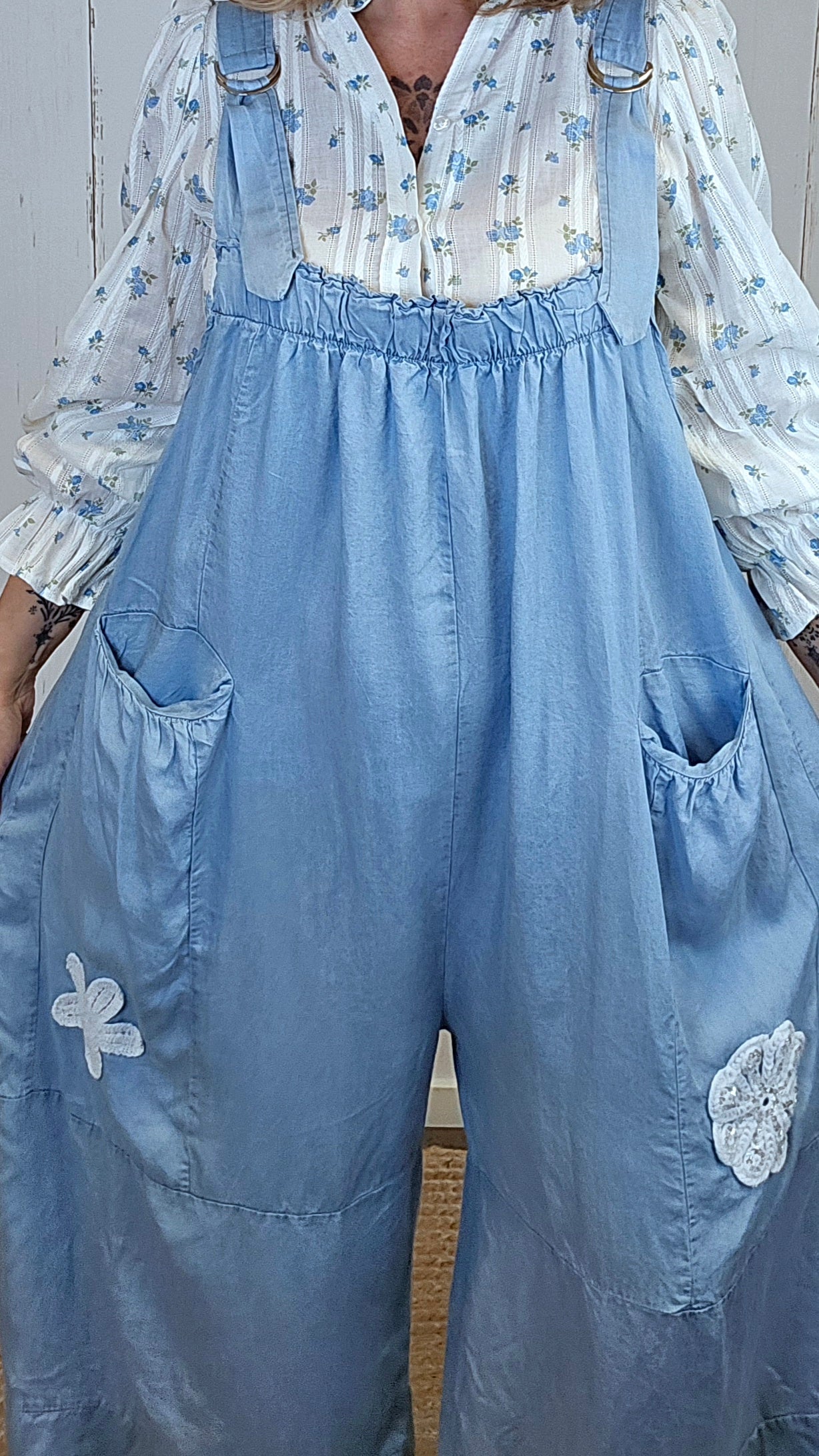 Jumpsuit i lyocell med stropper