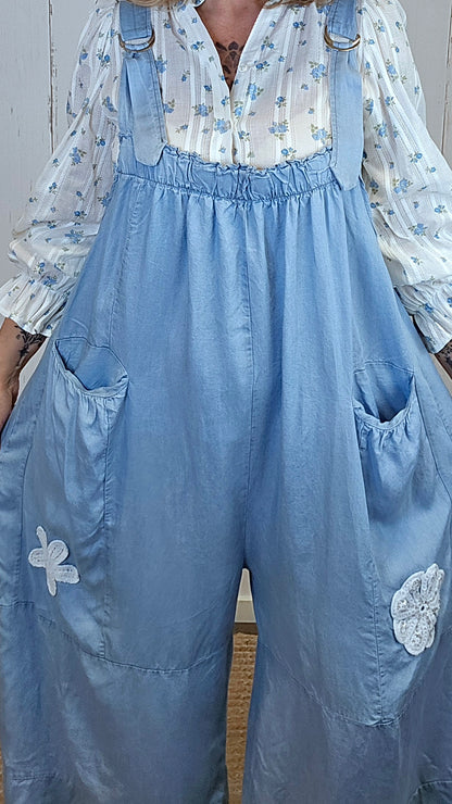 Jumpsuit i lyocell med stropper