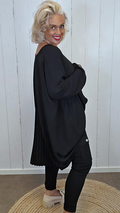 Klara lang bluse svart