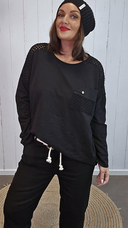 Elena topp svart