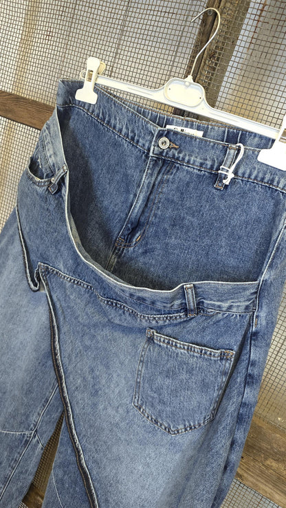 Yara baggy jeans med omslagsdetalj