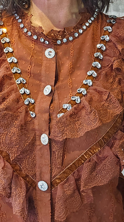 Stella skjorte bluse rust