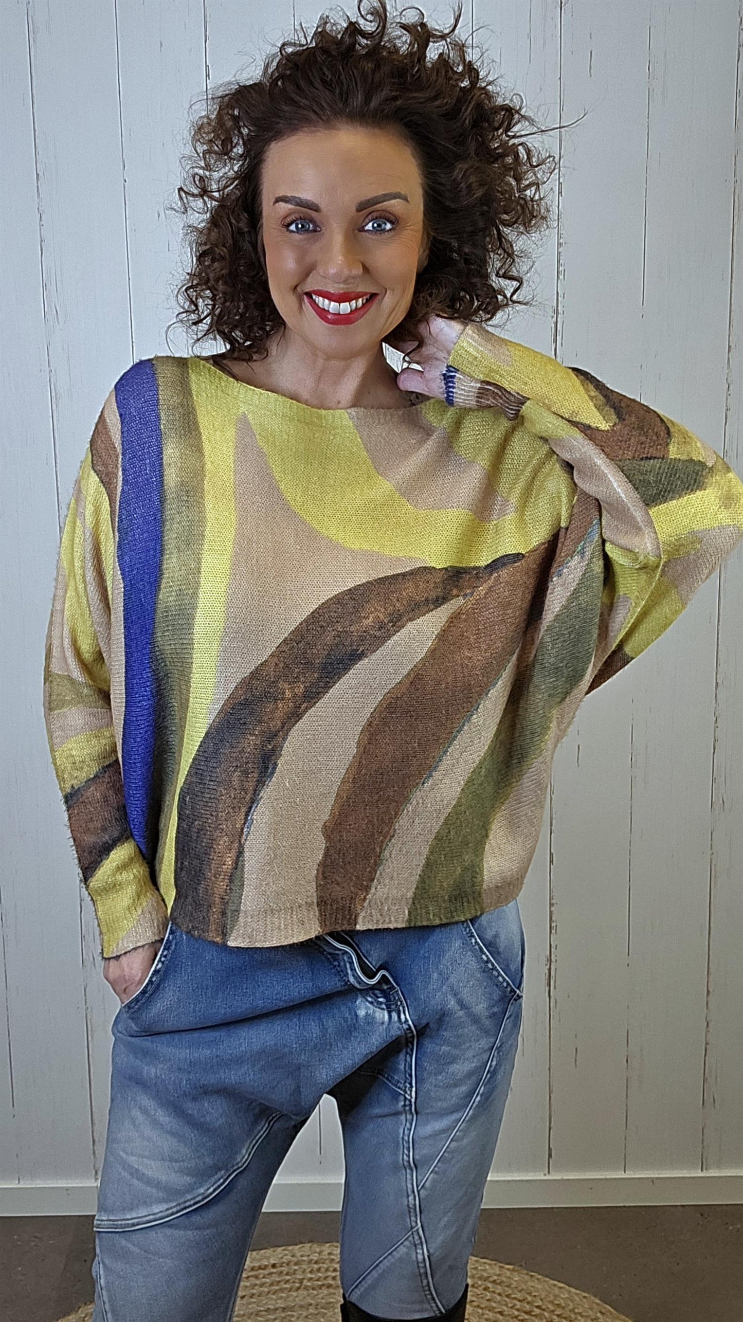 Alma mønstret genser multicolor